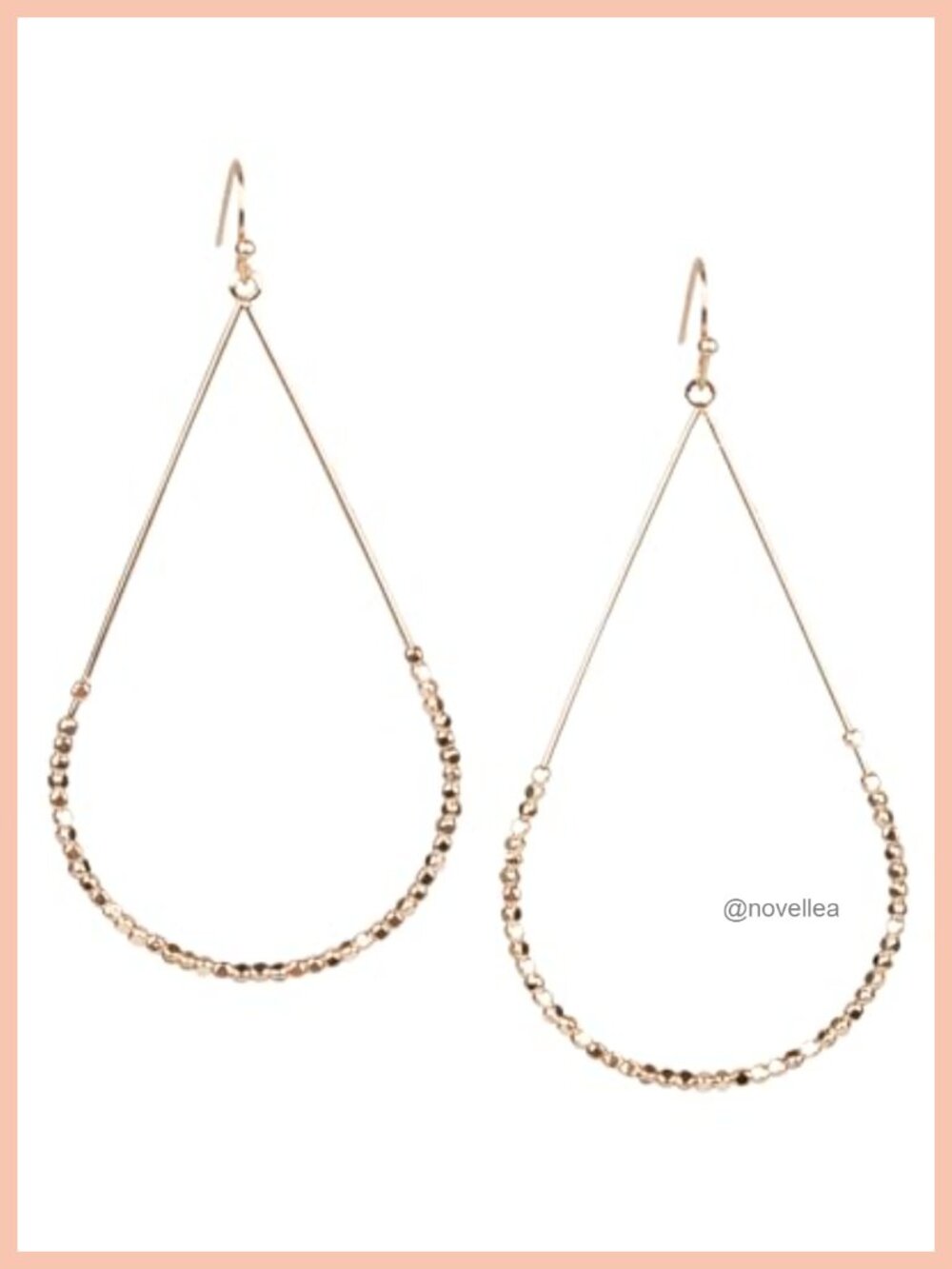 Vintage Retro Gold Alloy Tear Drop Hoop Earrings French Hook